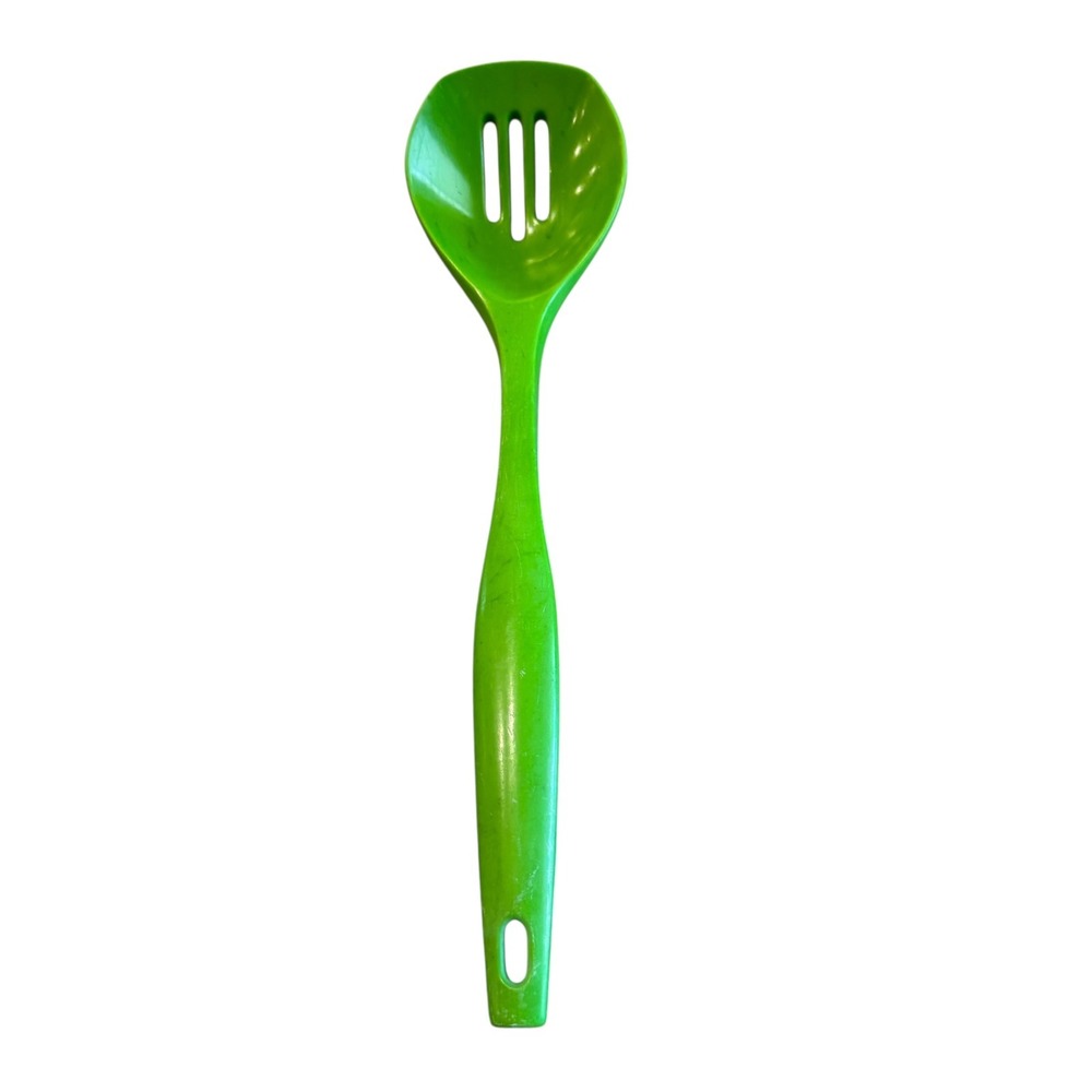 Vintage Fesco 4060 Slotted Spoon Lime Green‎ Melamine Retro Kitchen Utensil USA